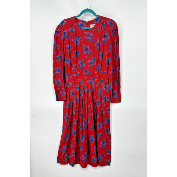Vintage Karin Stevens Midi Dress Size 14 80s Tradfwife Grandma Granny Prairie - Picture 1 of 6